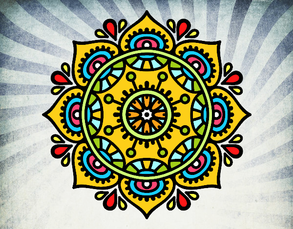Desenho Mandala para relaxar pintado por Dhayanna