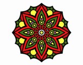 Desenho Mandala simetria simples pintado por figueira