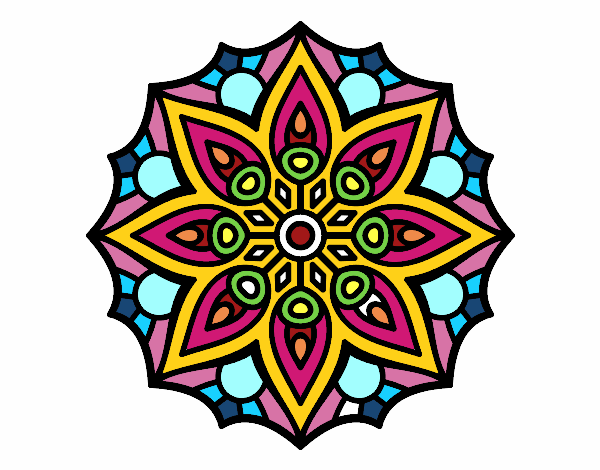 Desenho Mandala simetria simples pintado por lucelialu