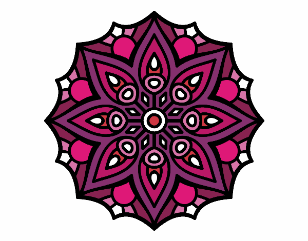 Desenho Mandala simetria simples pintado por lylolly