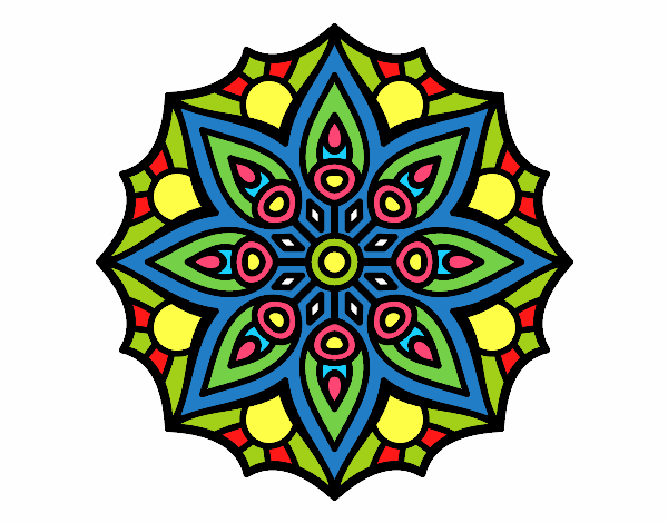 Desenho Mandala simetria simples pintado por Luisinho