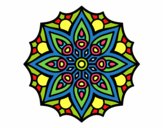 Desenho Mandala simetria simples pintado por Luisinho