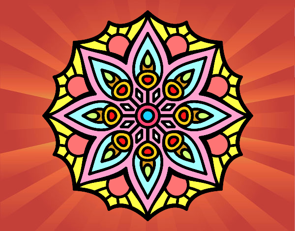 Desenho Mandala simetria simples pintado por jungel 