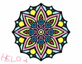 Desenho Mandala simetria simples pintado por Rosansa