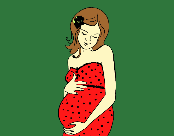Desenho Mulher gravida feliz pintado por Tersio