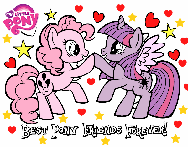 Desenho  Pony Melhores amigos para sempre pintado por Rosansa