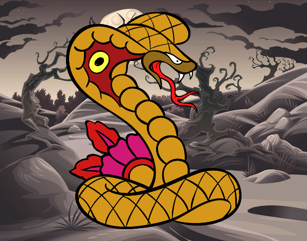 Desenho Tatuagem de cobra pintado por jungel 