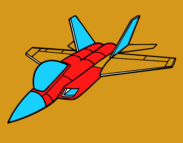 Desenho Avião caça pintado por ninjai