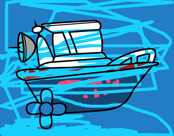 Desenho Barco a motor pintado por ninjai