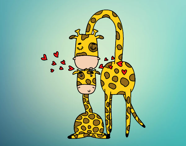 Desenho Mamã girafa pintado por Gura