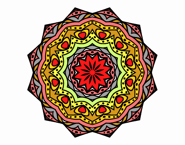 Desenho Mandala com estrato  pintado por Dhayanna
