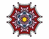 Desenho Mandala flor simétrico pintado por janett