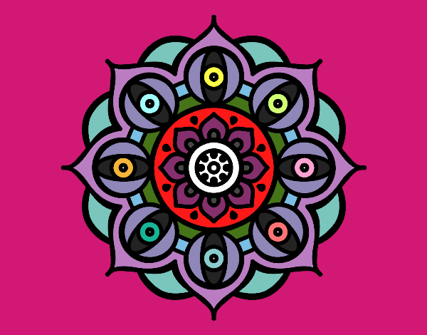 Desenho Mandala olhos pintado por alice5love