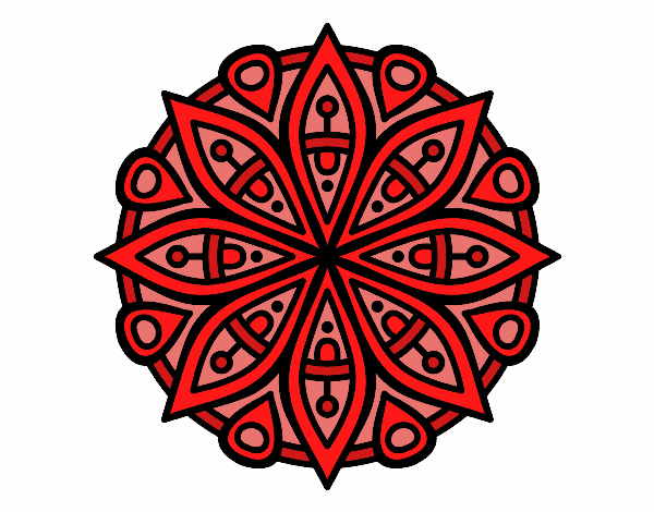 Desenho Mandala para a concentração pintado por brebeca
