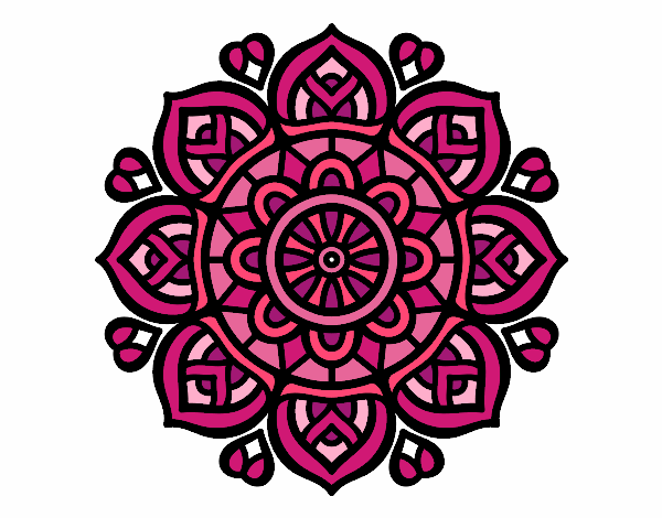 Desenho Mandala para a concentração mental pintado por brebeca