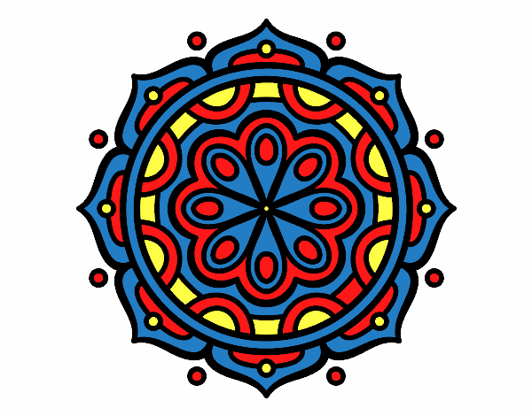 Desenho Mandala para meditar pintado por brebeca