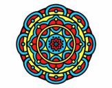 Desenho Mandala para relaxamento mental pintado por brebeca