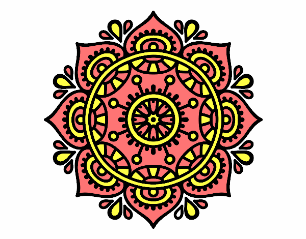 Desenho Mandala para relaxar pintado por brebeca