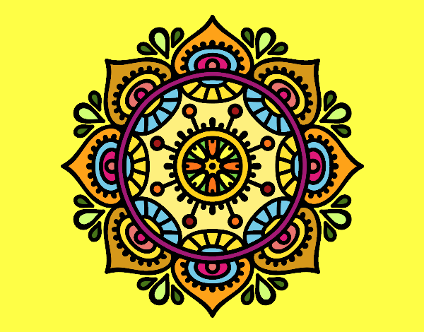 Desenho Mandala para relaxar pintado por Lemaro