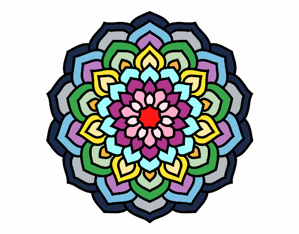 Desenho Mandala pétalas de flores pintado por Apires2016