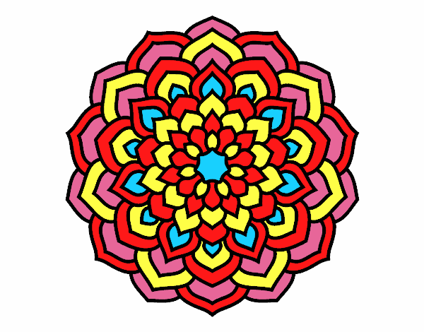 Desenho Mandala pétalas de flores pintado por brebeca