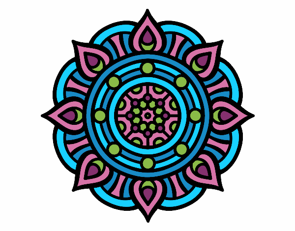 Desenho Mandala pontos de incêndio pintado por brebeca