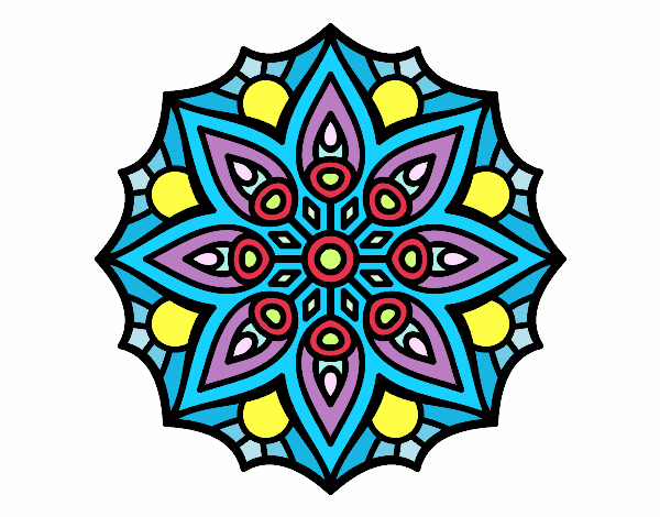 Desenho Mandala simetria simples pintado por Apires2016