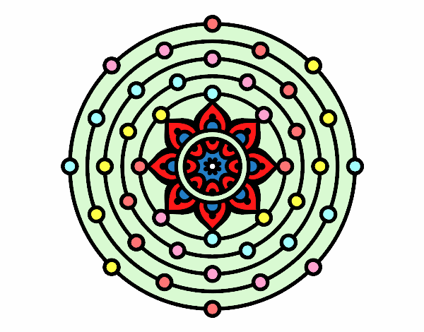 Desenho Mandala sistema solar pintado por brebeca