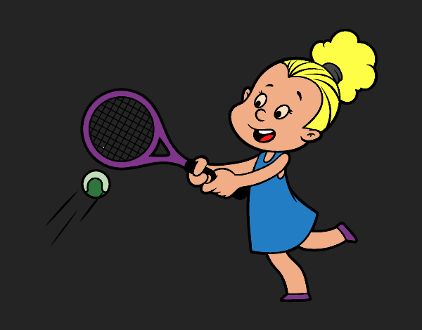 Menina jogando o tênis