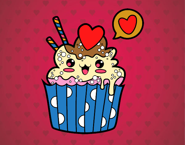 Desenho Cupcake kawaii pintado por marilurdes