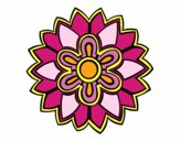 Desenho Mandala em forma flor weiss pintado por Domi
