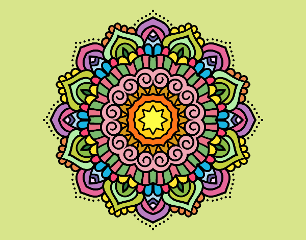 Desenho Mandala estrela decorada pintado por Lemaro