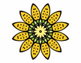Desenho Mandala flores com pétalas pintado por janett