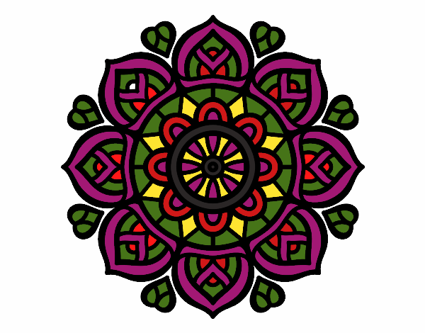 Desenho Mandala para a concentração mental pintado por jualves