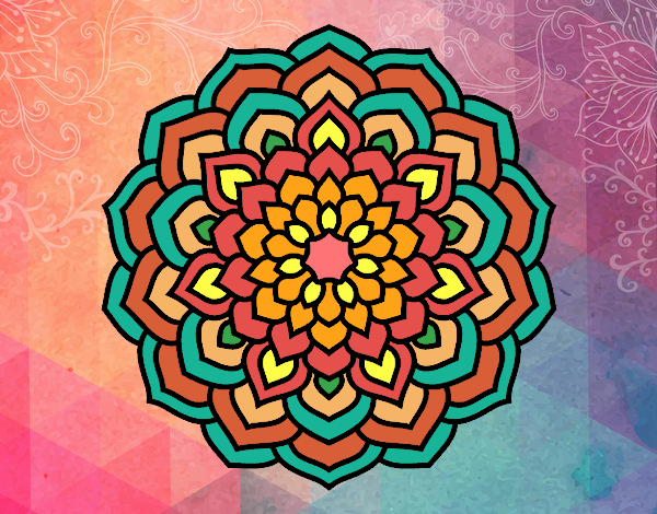 Desenho Mandala pétalas de flores pintado por Sillvana