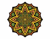 Desenho Mandala simetria simples pintado por janett