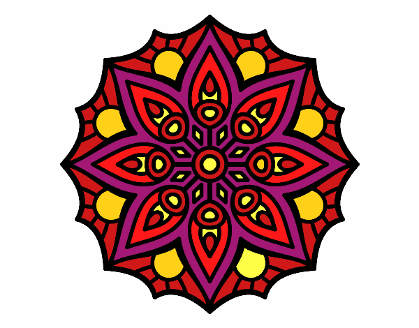 Desenho Mandala simetria simples pintado por jualves
