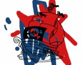 Desenho Navio de piratas pintado por playboy