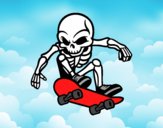 Desenho Esqueleto Skater  pintado por luabraz