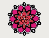 Desenho Mandala com uma flor pintado por janett