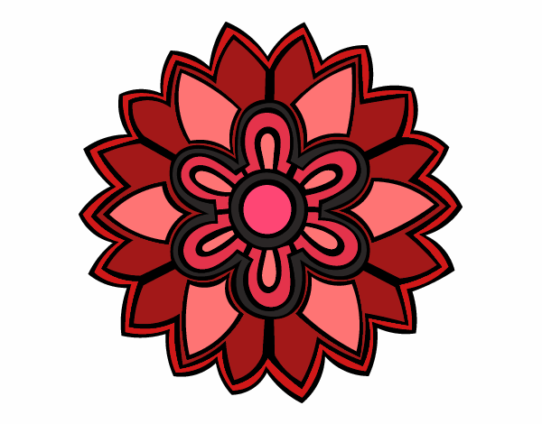 Desenho Mandala em forma flor weiss pintado por janett