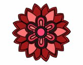 Desenho Mandala em forma flor weiss pintado por janett