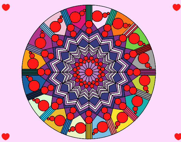 Desenho Mandala flor com círculos pintado por cledna 