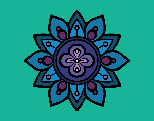 Desenho Mandala flor de lótus pintado por luabraz