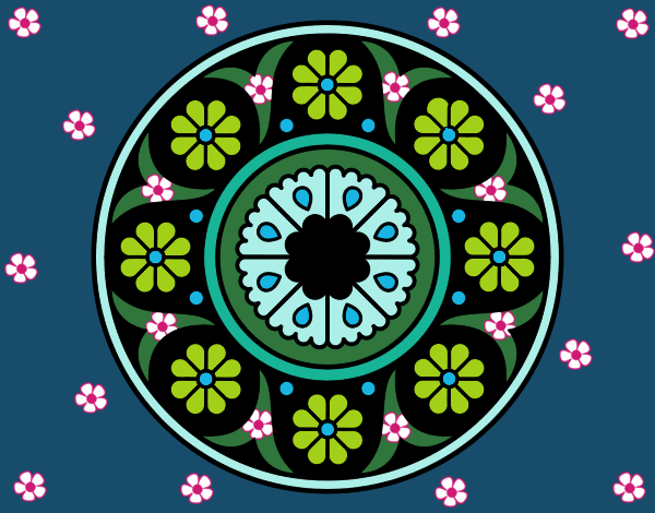 Desenho Mandala flor pintado por cledna 