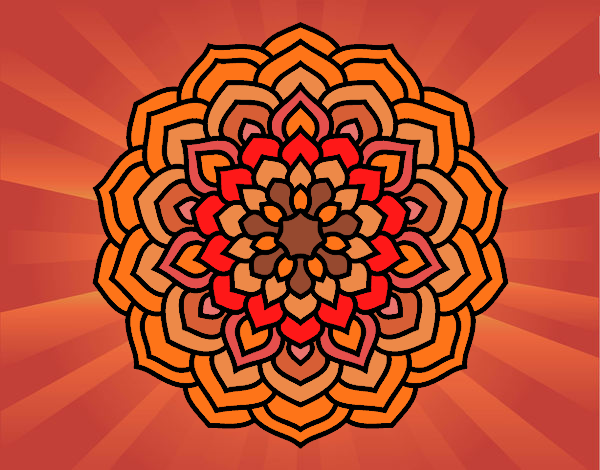 Desenho Mandala pétalas de flores pintado por cledna 
