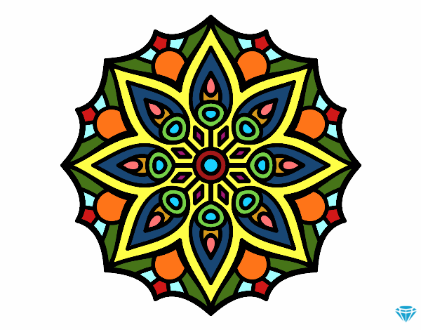 Desenho Mandala simetria simples pintado por LuanaHuyer