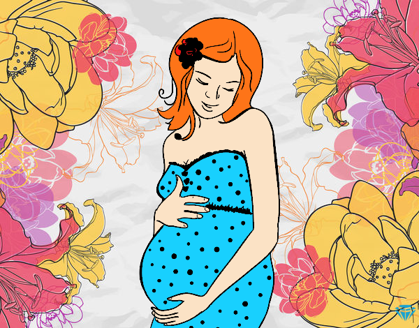 Desenho Mulher gravida feliz pintado por LuanaHuyer
