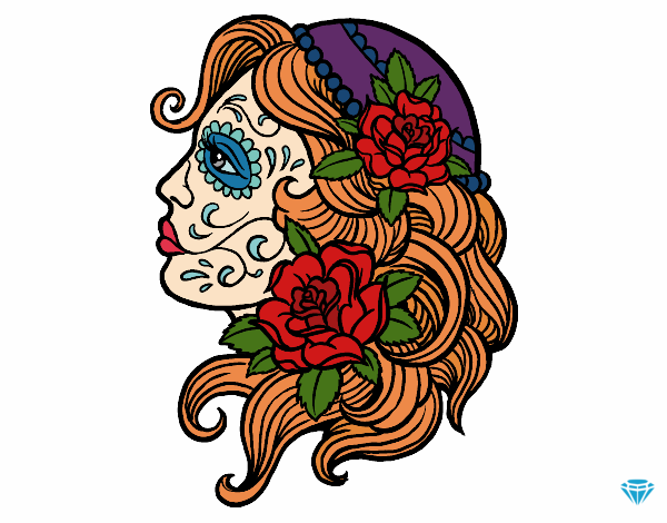 Desenho Tatuagem de Catrina pintado por LuanaHuyer