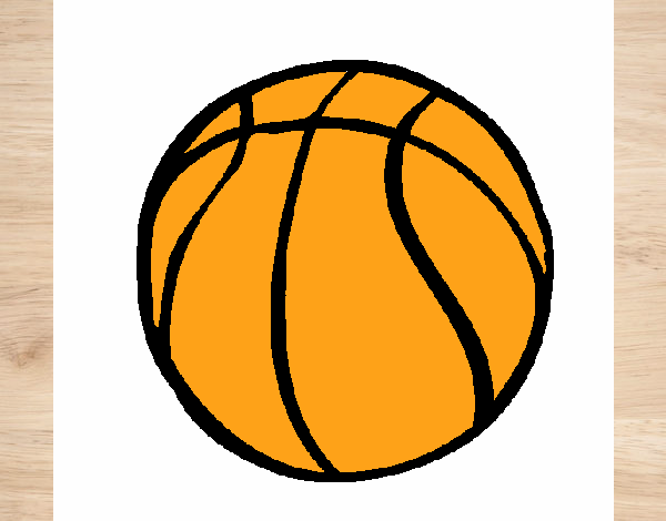 Desenho Bola de basquete pintado por panda